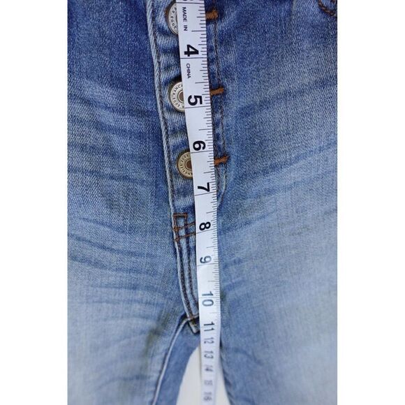 Kancan Button Fly Distressed Blue Ankle length Skinny Jeans - Picture 13 of 14